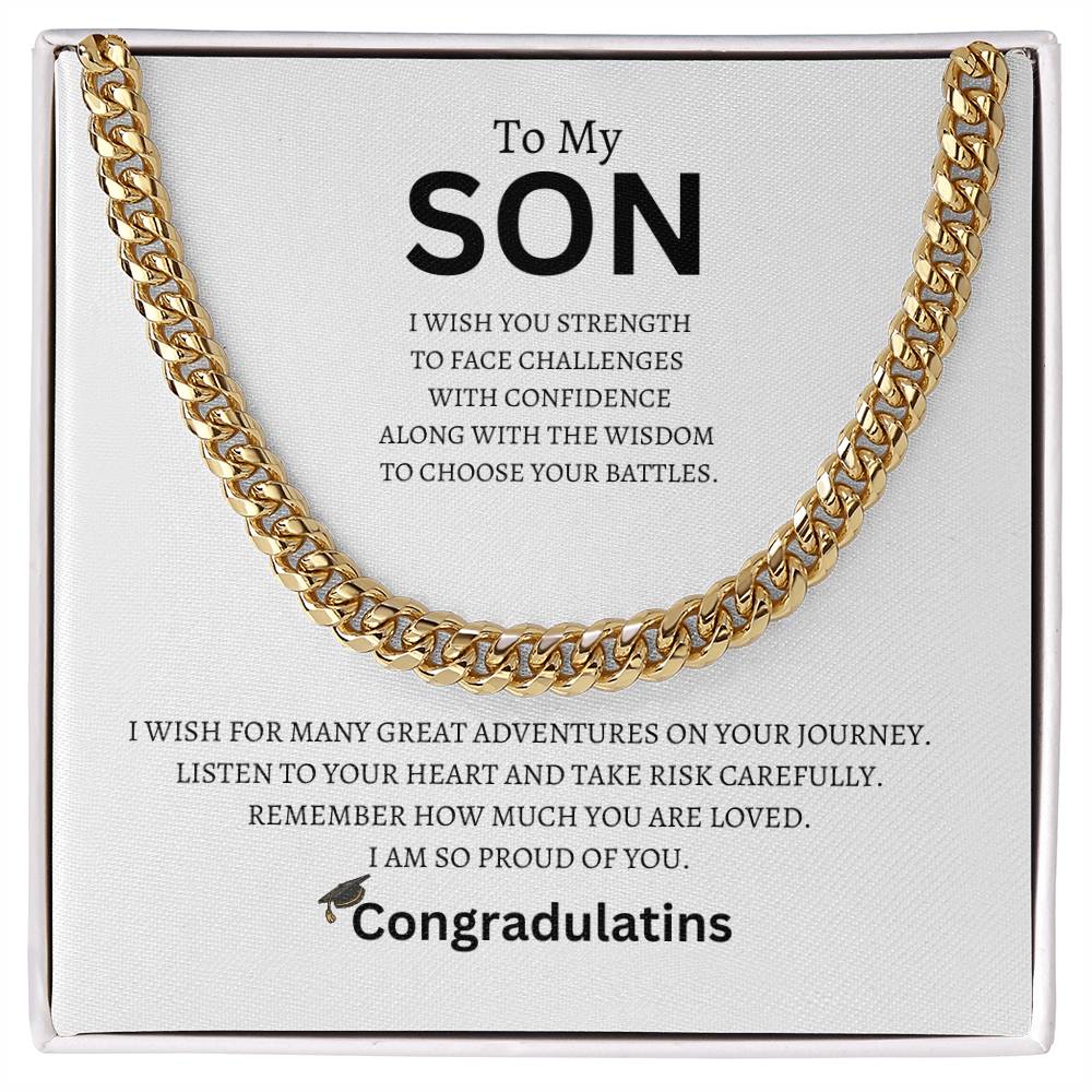 To My Son Cuban Link Chain
