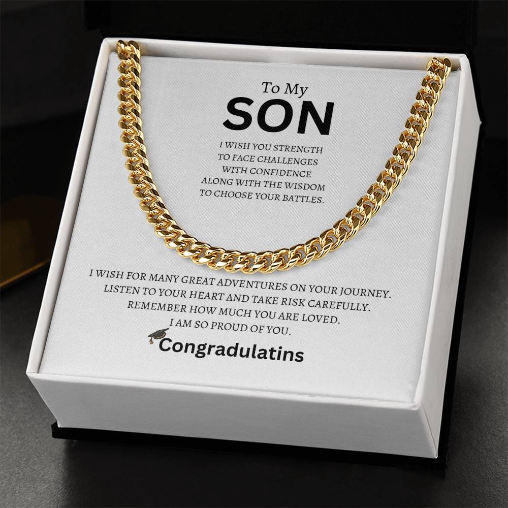 To My Son Cuban Link Chain