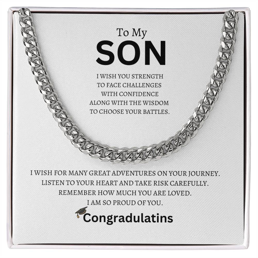 To My Son Cuban Link Chain